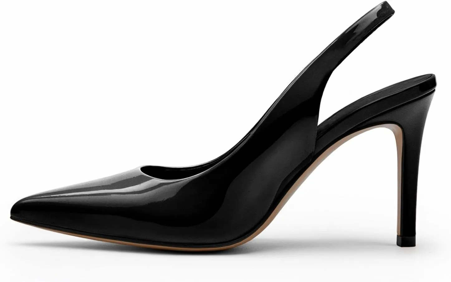 Slingback Heels for Women Pointed Toe Stiletto Heel Closed Toe Pumps Slip on High Heels 2.95 inch Dress Pumps