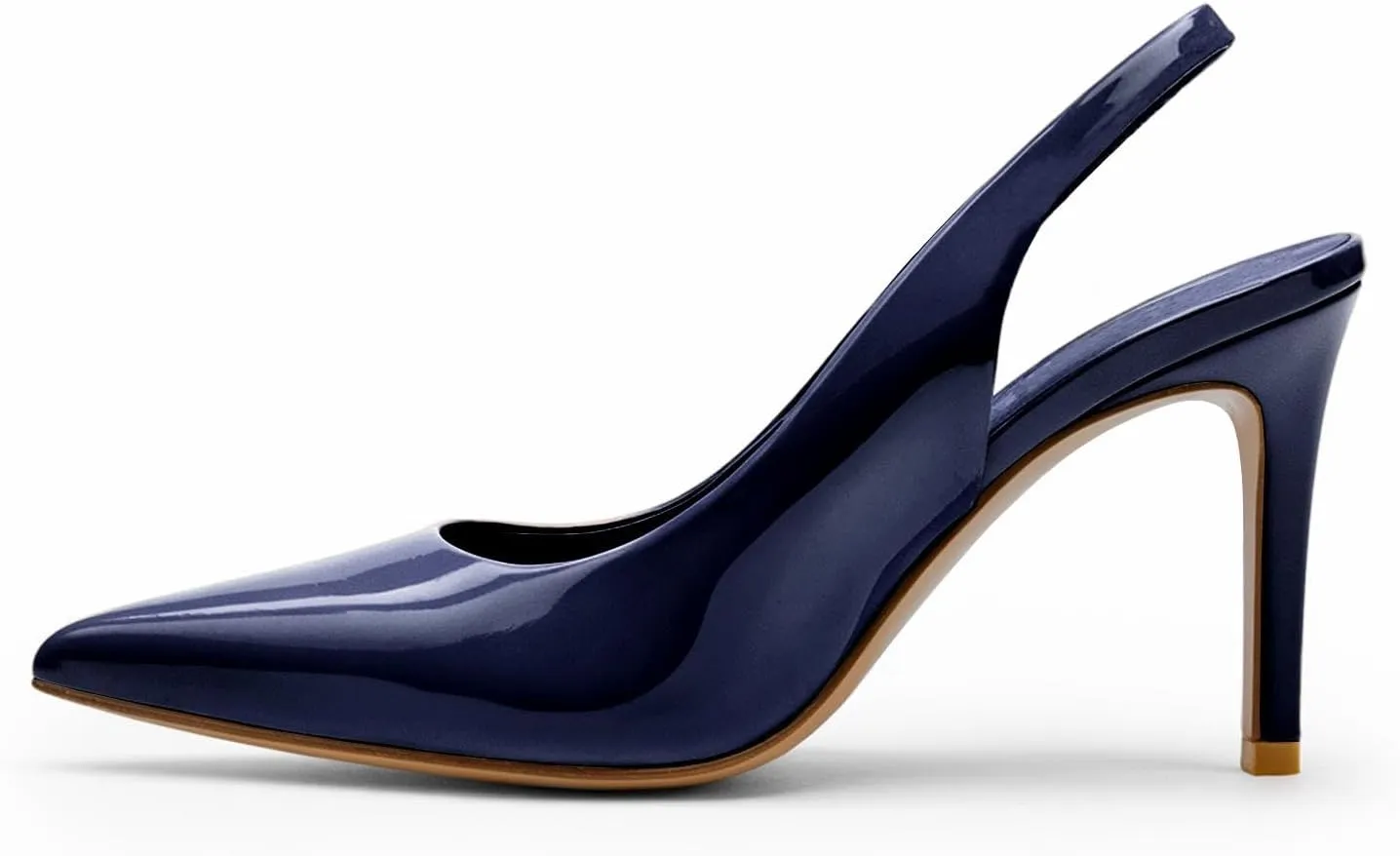 Slingback Heels for Women Pointed Toe Stiletto Heel Closed Toe Pumps Slip on High Heels 2.95 inch Dress Pumps
