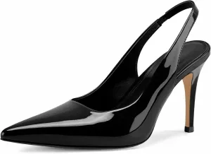 Slingback Heels for Women Pointed Toe Stiletto Heel Closed Toe Pumps Slip on High Heels 2.95 inch Dress Pumps