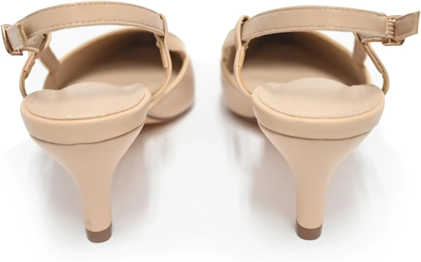 Slingback Low Kitten Heels for Women Closed Pointed Toe Ankle Strap Heels Slip On Pumps Shoes for Party Wedding Dress