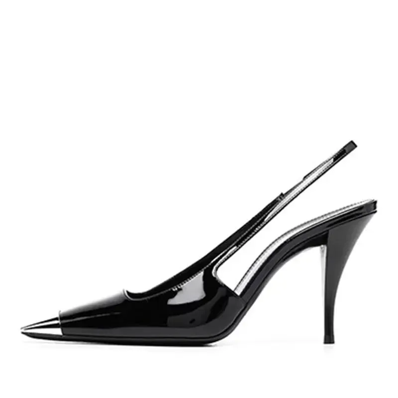 Slingback Square Toe Pointed Heel