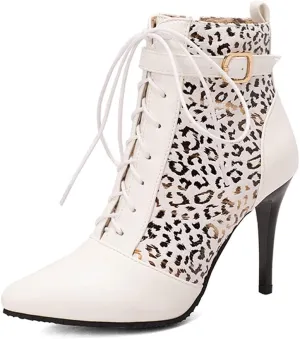 Snakeskin Ankle Boots Stiletto High Heels Zipper Low Boots