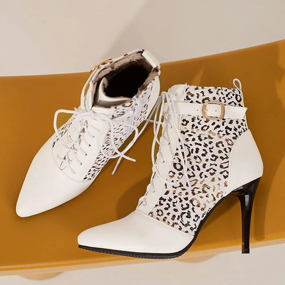 Snakeskin Ankle Boots Stiletto High Heels Zipper Low Boots
