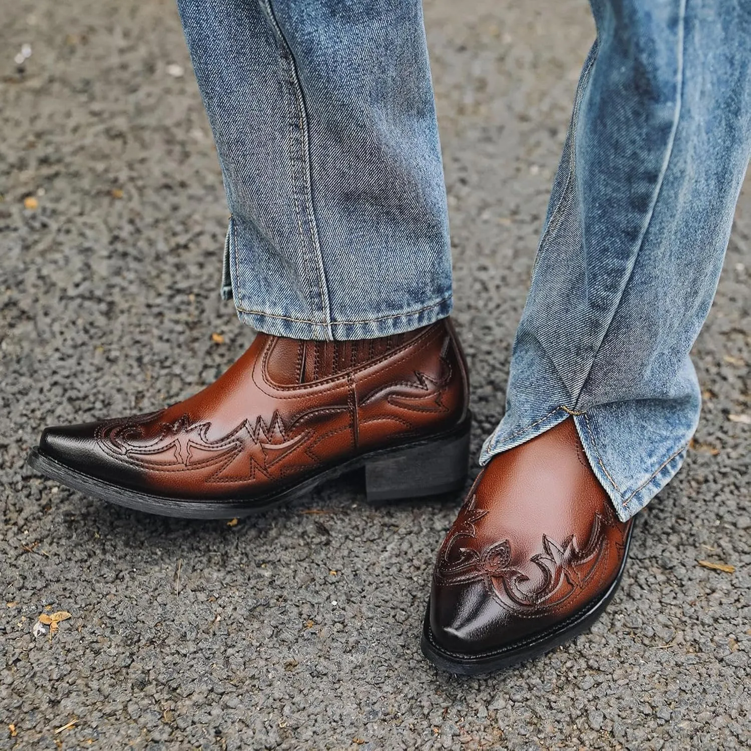 Snip Toe Cowboy Boots for Me,snake Skin Boots Men's,cowboy Boots for Men Pointed Toe,western Cowboy Boots Breathable Casual Comfortable High Top Embroidered Pointed Toe Stitched Oxford Boots