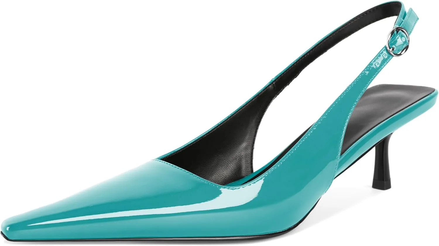 Soireelady Womens Pointed Toe Slingback Heels Kitten Low Heel Pumps Party Dress Shoes 2 Inch