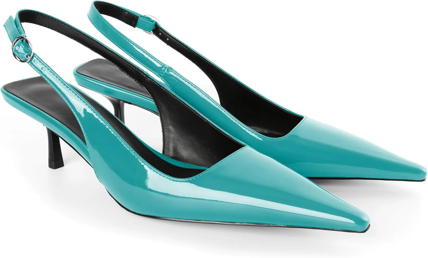 Soireelady Womens Pointed Toe Slingback Heels Kitten Low Heel Pumps Party Dress Shoes 2 Inch