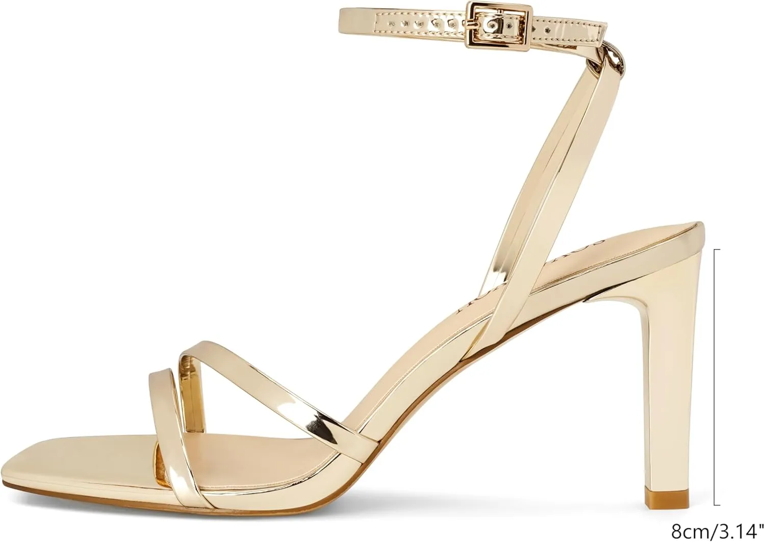 SOVANYOU Heeled Sandals for Women Dressy Square Open Toe Strappy High Heels with Ankle Strap for Wedding Party Daily Wear