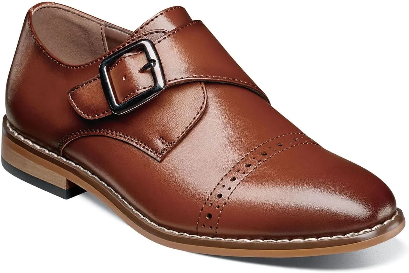 Stacy Adams Boy's Desmond Cap-Toe Monk Strap Loafer