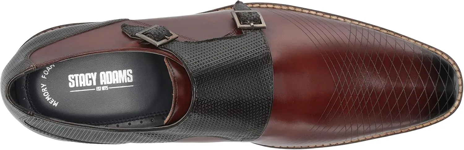 STACY ADAMS Men's Jamar Burnished Leather Monk Strap Loafer