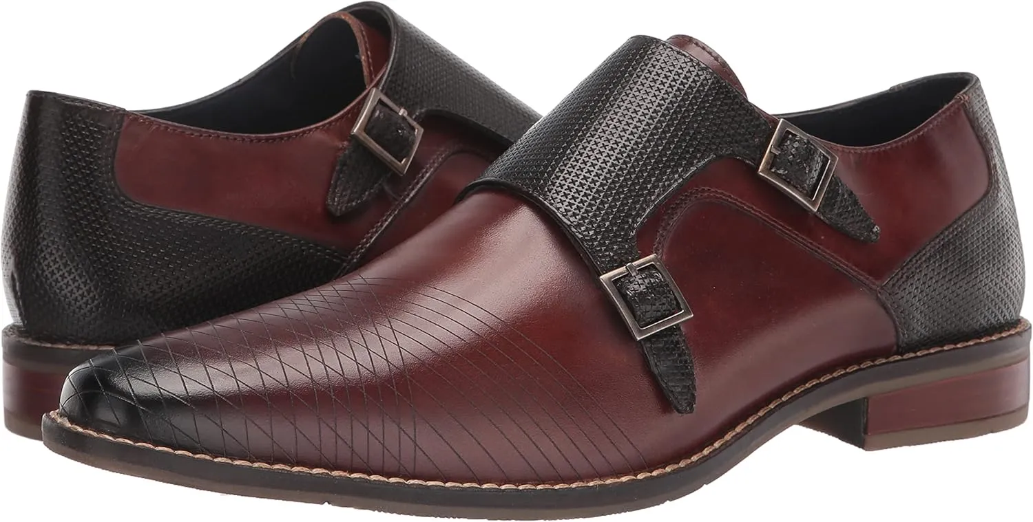 STACY ADAMS Men's Jamar Burnished Leather Monk Strap Loafer