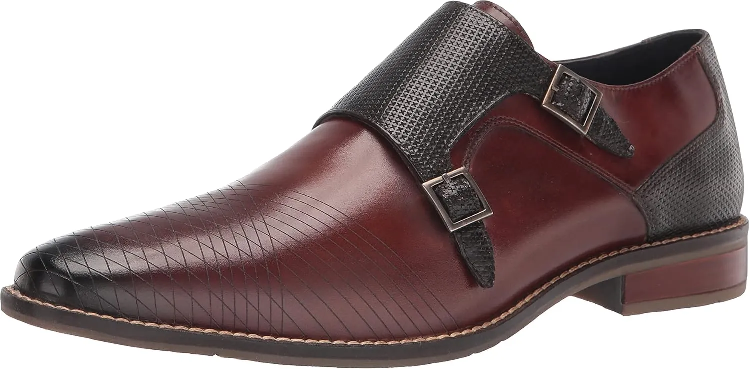 STACY ADAMS Men's Jamar Burnished Leather Monk Strap Loafer