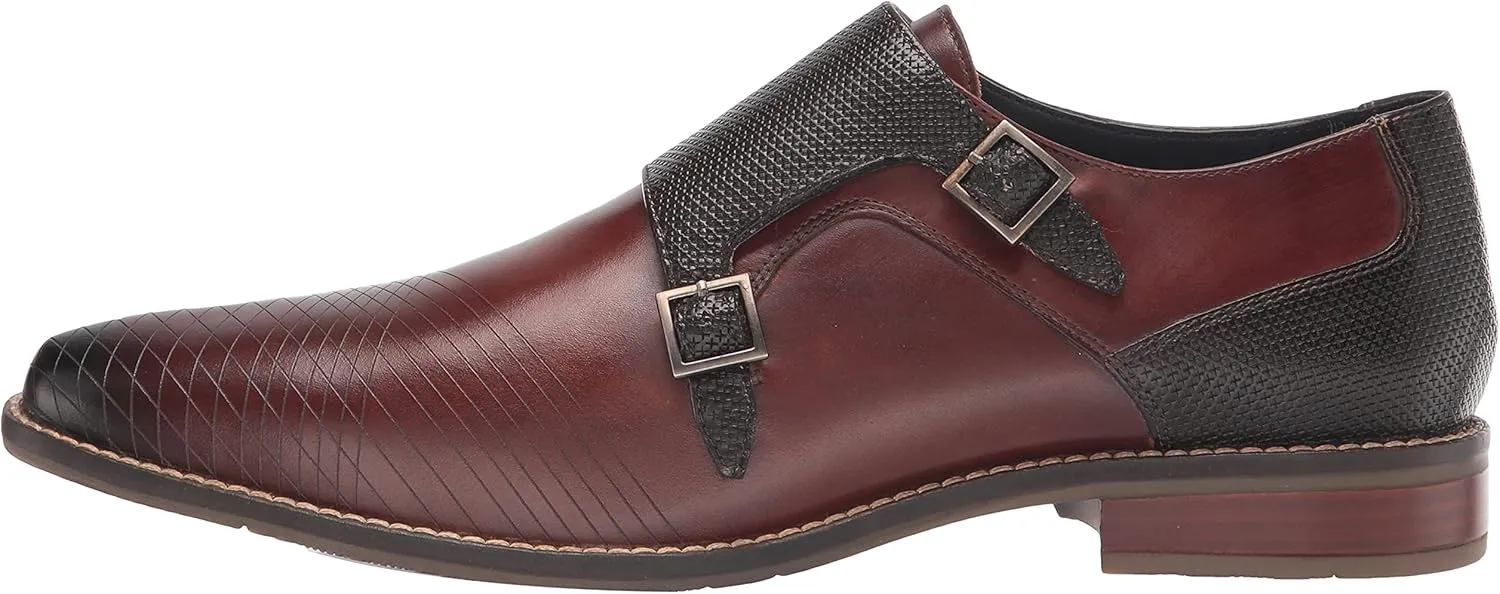 STACY ADAMS Men's Jamar Burnished Leather Monk Strap Loafer