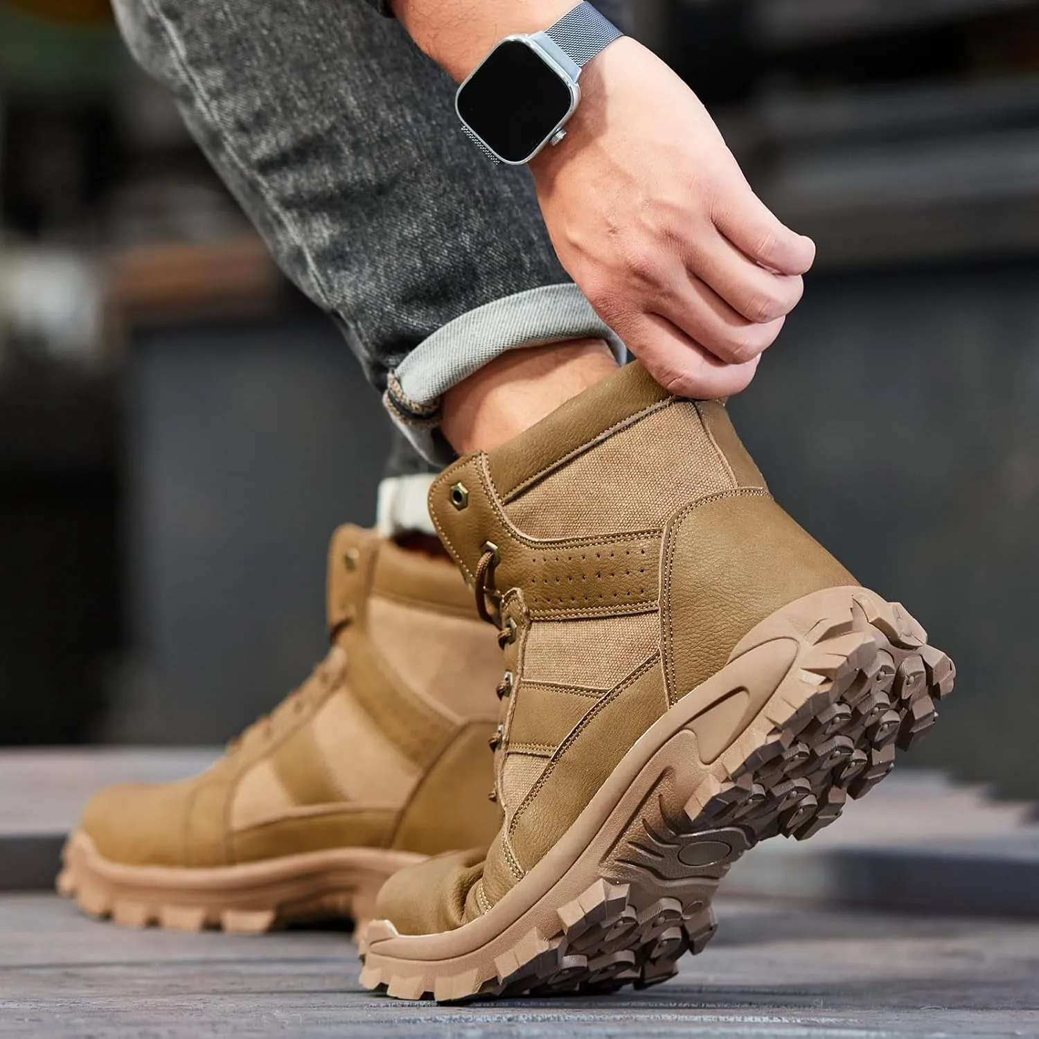 Steel Toe Boots for Men Comfortable Mens Work Boots Indestructible Construction Industrial Safety Boots