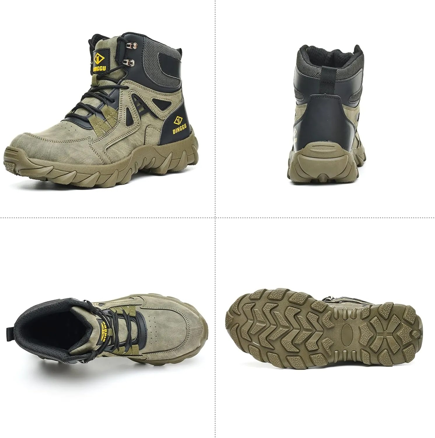Steel Toe Boots for Men Safety Work Boots Comfortable，Indestructible Industrial & Construction Shoes Mens Composite Toe Boots