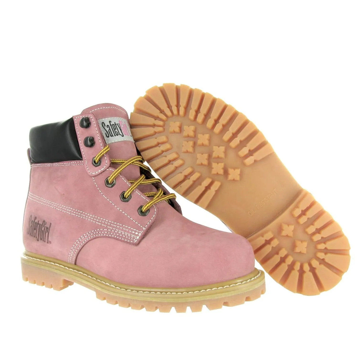 Steel Toe Boots for Women - Light Pink-10.5W | Waterproof Work Boots for Women Steel Toe Boots | Slip Resistant Work Shoes for Women | Lightweight Nubuck Leather for Comfort and Style