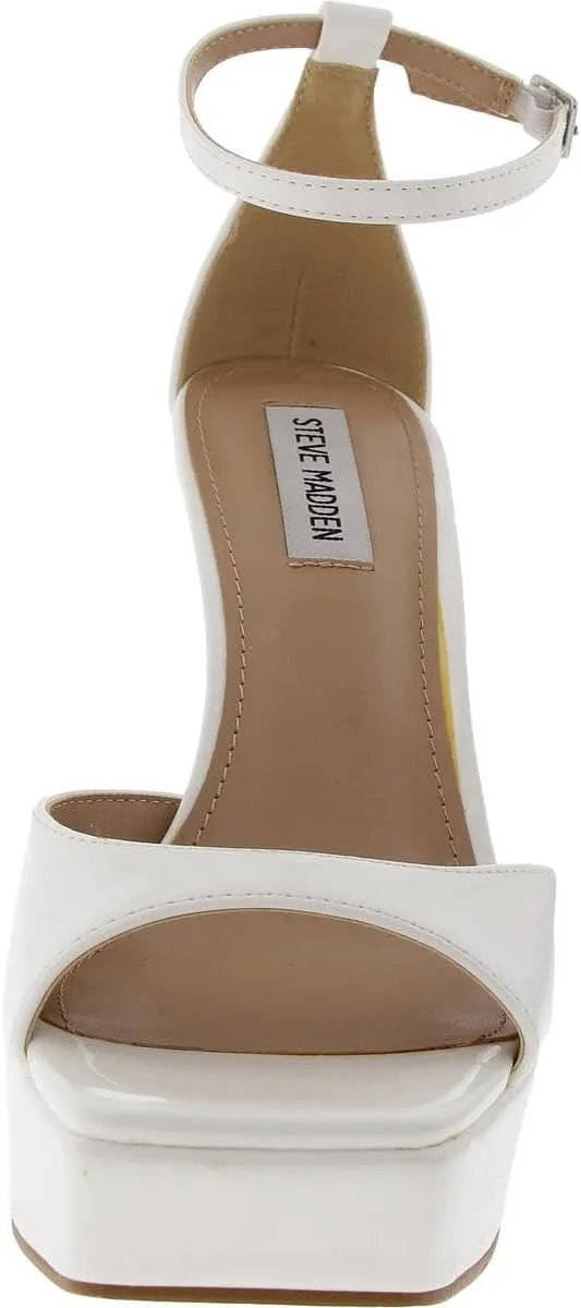 Steve Madden Womens Scorch Patent Ankle Strap Platform Heels