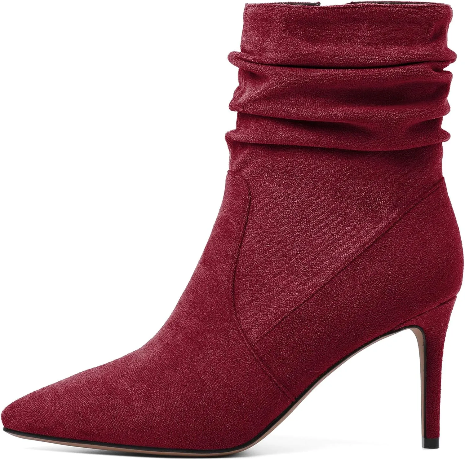 Stiletto High Heel Boots for Women Slouchy Boots Pointed Toe Boots for Work Formal 3.4 Inch Stylish Trendy Ankle Boots