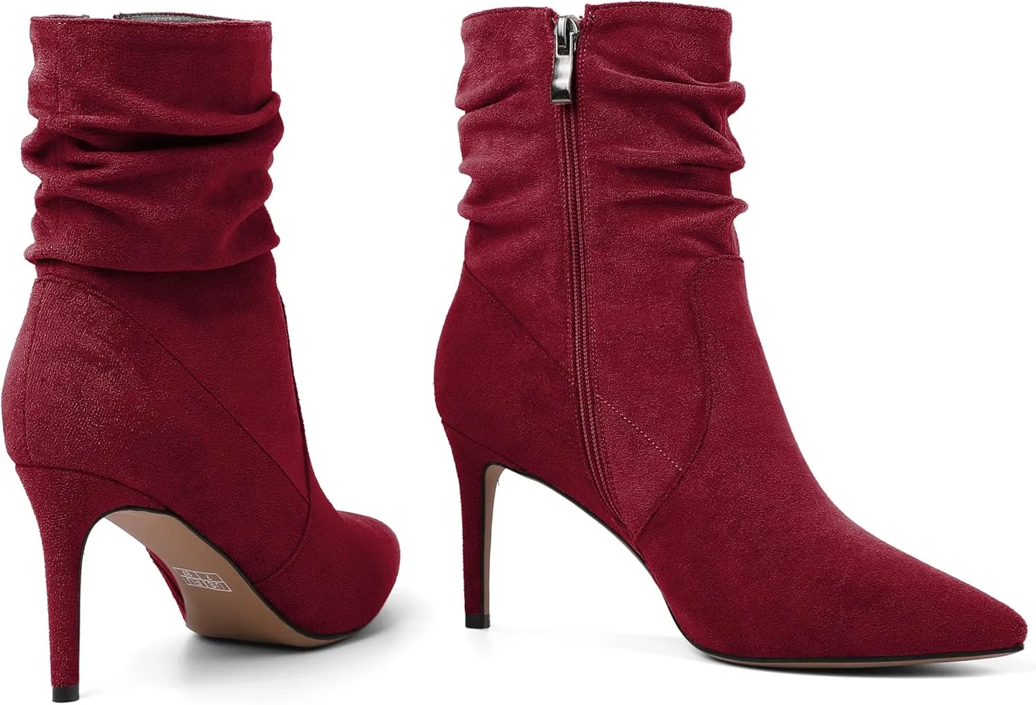 Stiletto High Heel Boots for Women Slouchy Boots Pointed Toe Boots for Work Formal 3.4 Inch Stylish Trendy Ankle Boots