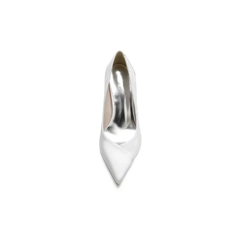 Stiletto Pointy Heels Lace Wedding Shoes