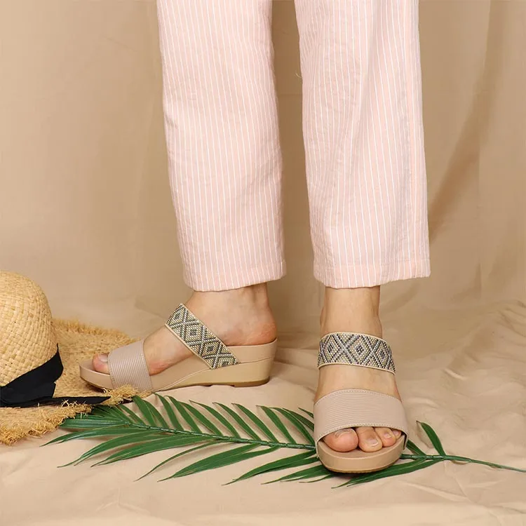 Strappy Boho Slide Sandals 2" inch [Arch-legance Series]