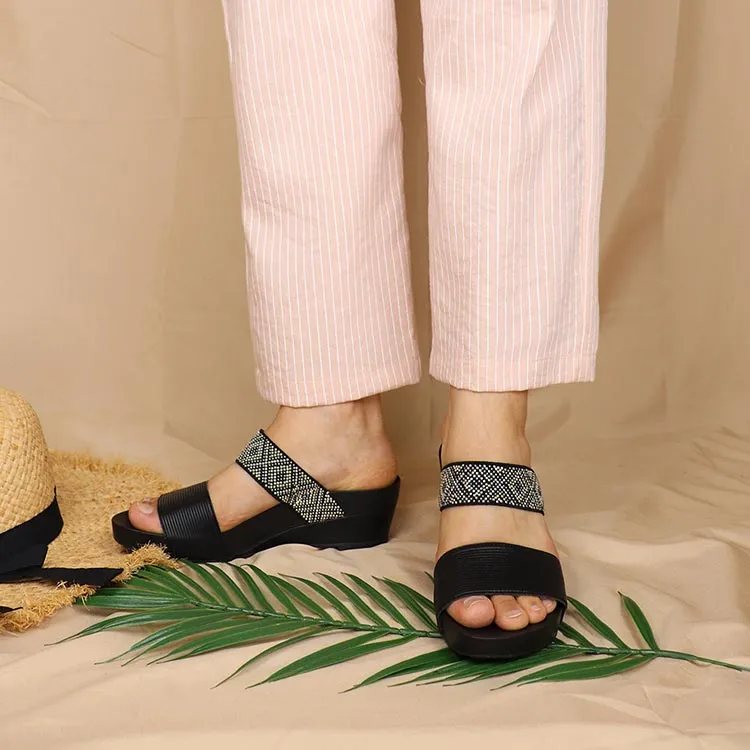 Strappy Boho Slide Sandals 2" inch [Arch-legance Series]