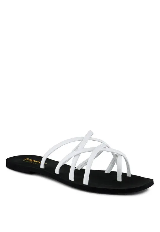 Strappy Flat Slide Sandals