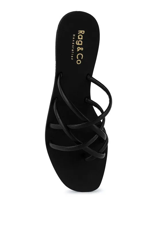 Strappy Flat Slide Sandals
