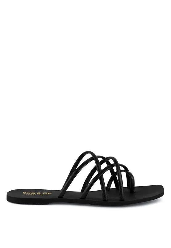Strappy Flat Slide Sandals