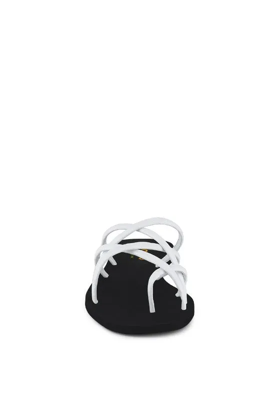 Strappy Flat Slide Sandals