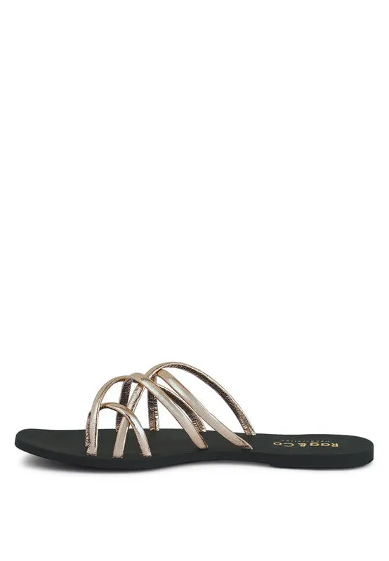 Strappy Flat Slide Sandals