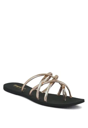 Strappy Flat Slide Sandals