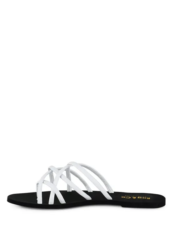 Strappy Flat Slide Sandals