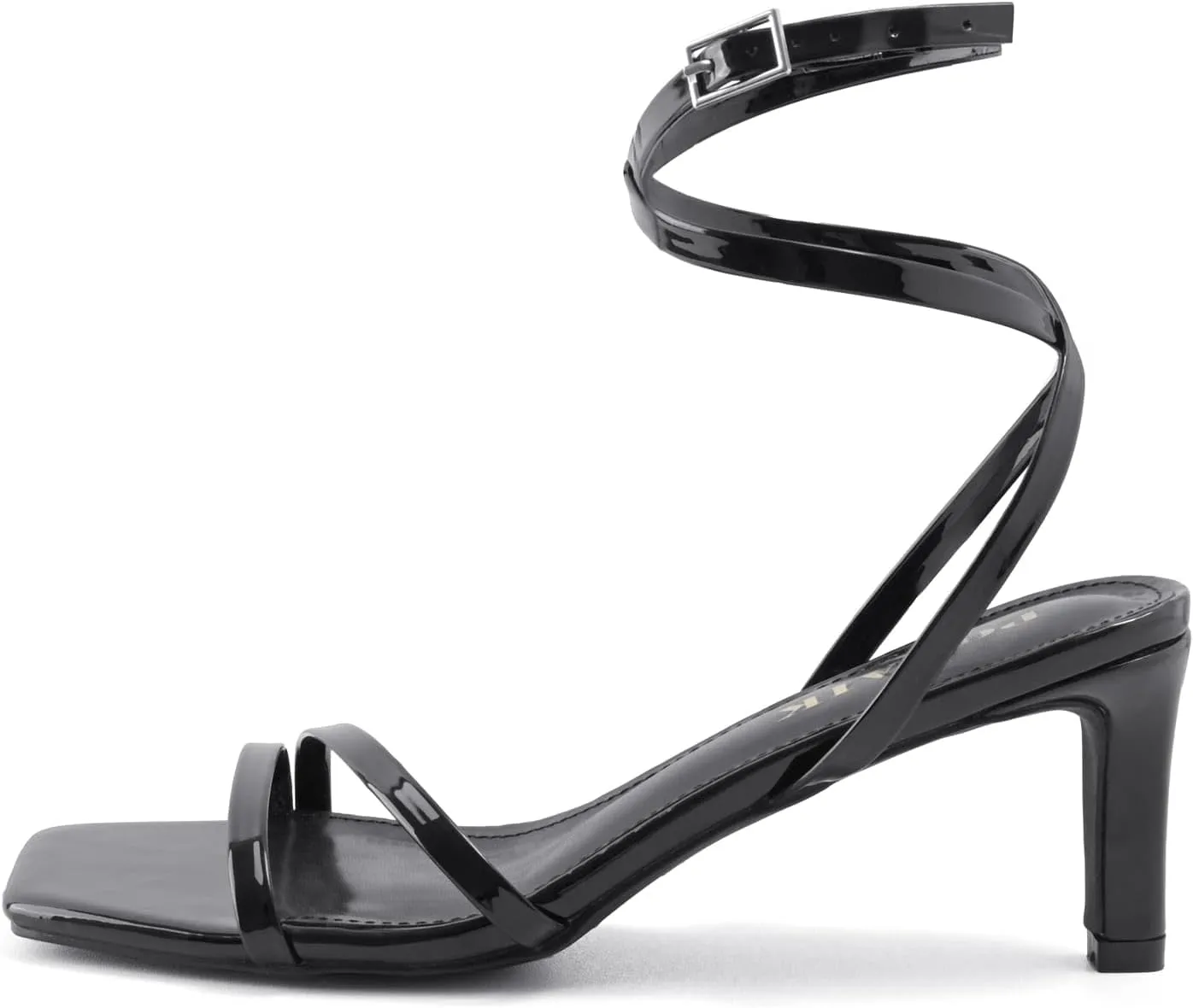 Strappy Heels for Women Chunky Heel Summer Square Toe Heeled Sandals Comfortable Adjustable Buckle Ankle Strap Sexy Dressy Shoes Party Wedding
