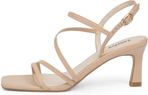 Strappy Heels for Women Square Open Toe 7cm/2.76" Heels Dressy Heeled Sandals