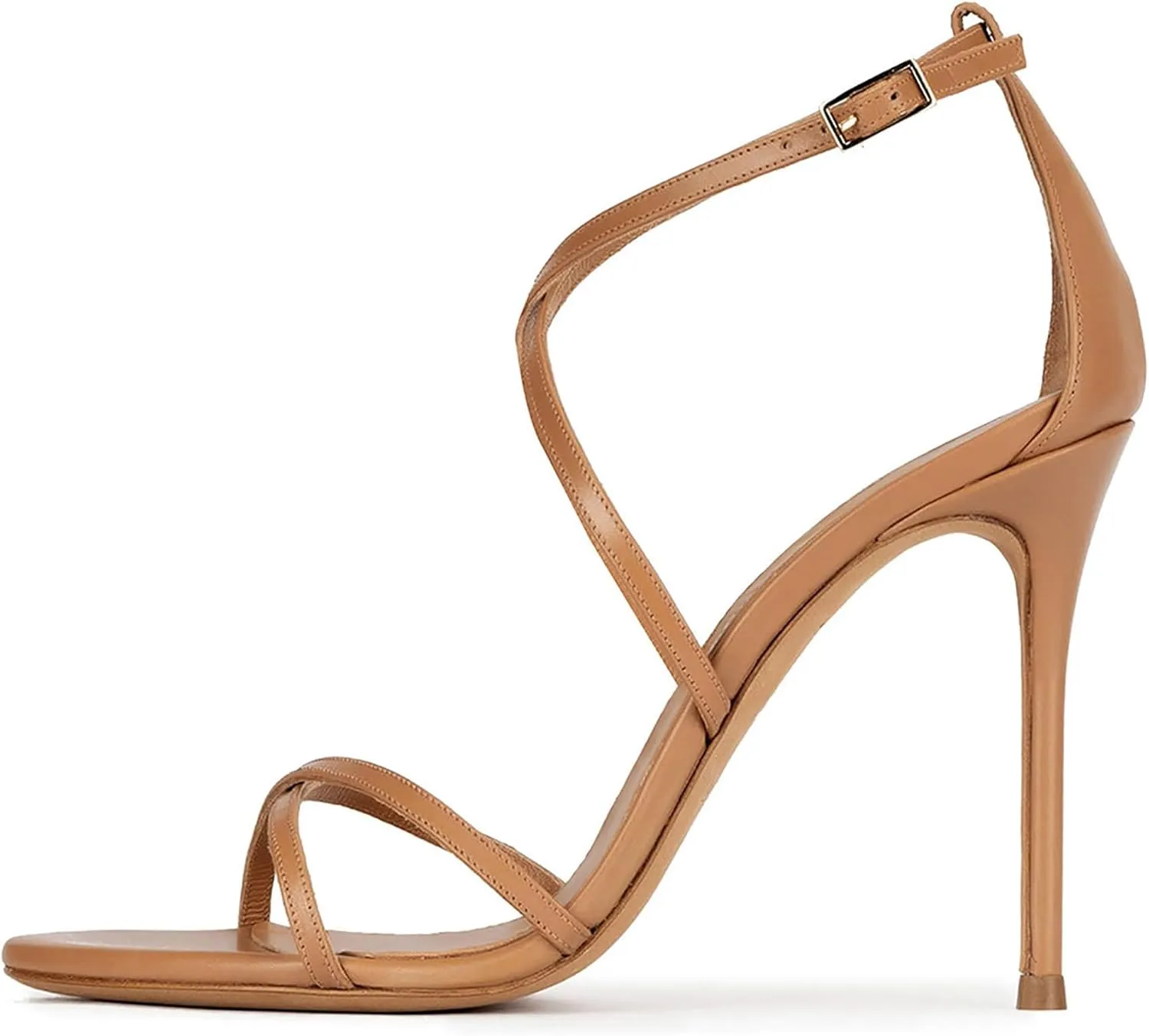 Strappy High Heels Sandals for Women, Fashion Open Toe Stiletto Heels Sandals Classic Round Toe Cross Straps Party Sexy Stiletto High Heel Sandals