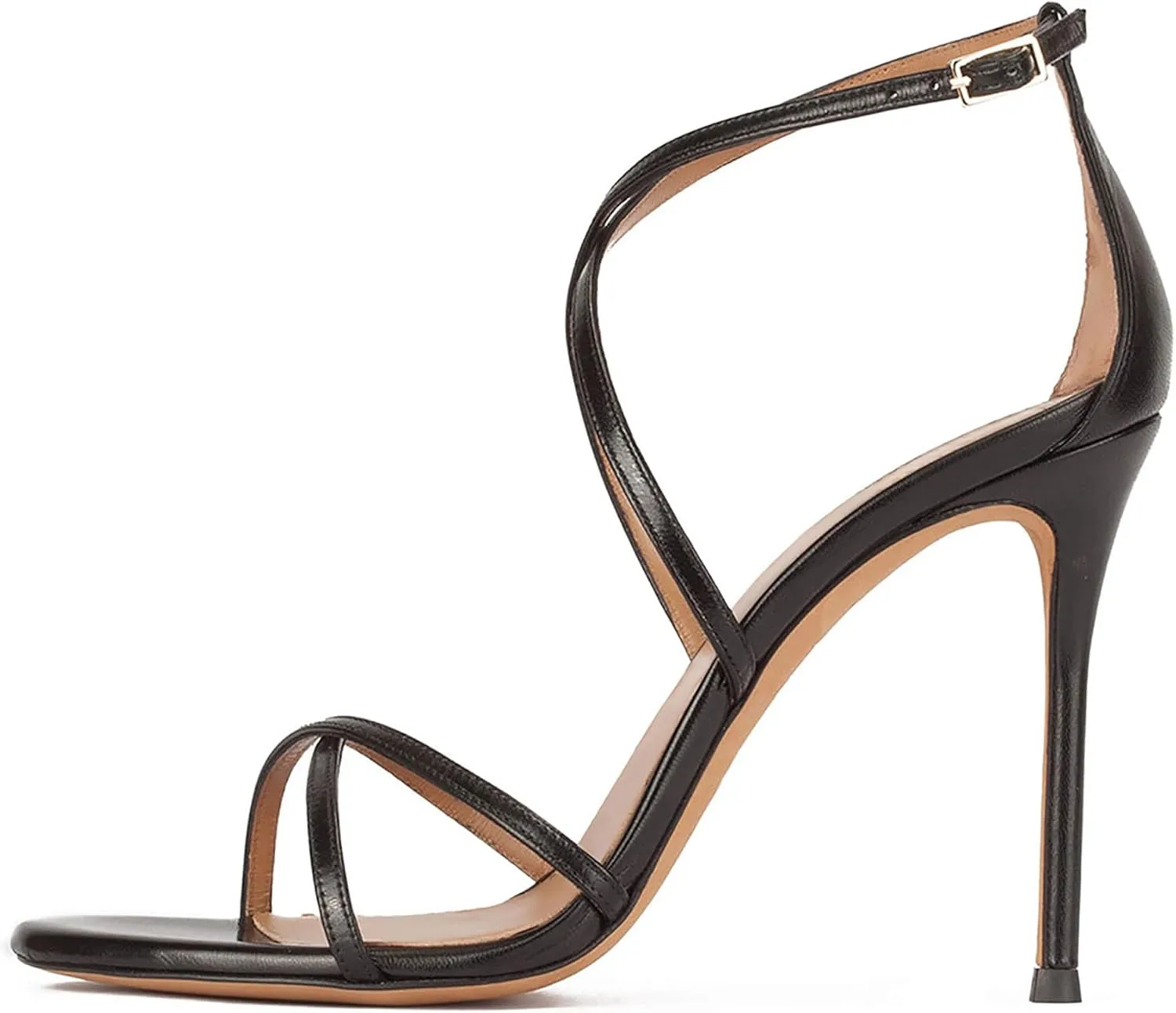 Strappy High Heels Sandals for Women, Fashion Open Toe Stiletto Heels Sandals Classic Round Toe Cross Straps Party Sexy Stiletto High Heel Sandals