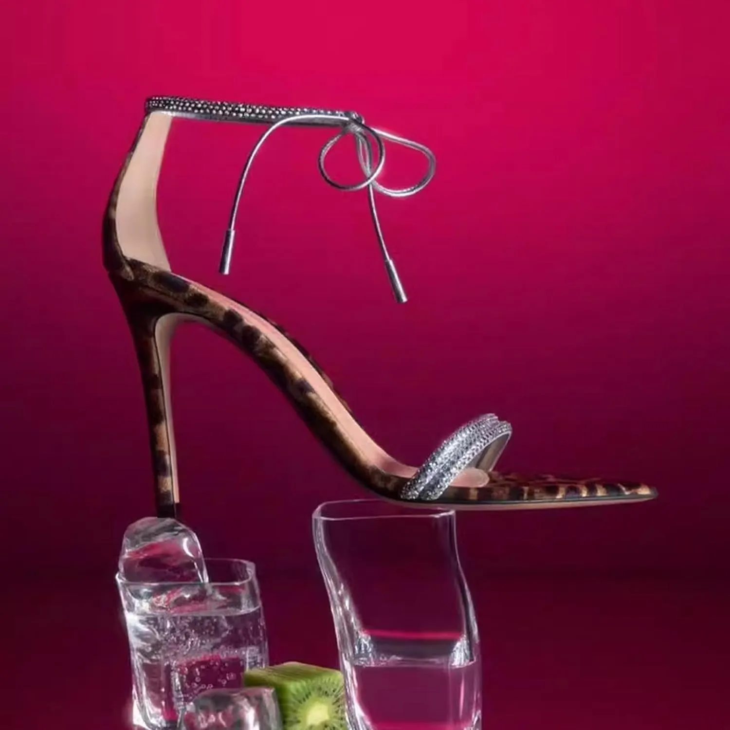 Strappy High Heels Sandals for Women, Fashion Open Toe Stiletto High Heels 10cm Sandals Classic Round Toe Cross Straps Party Sexy Stiletto