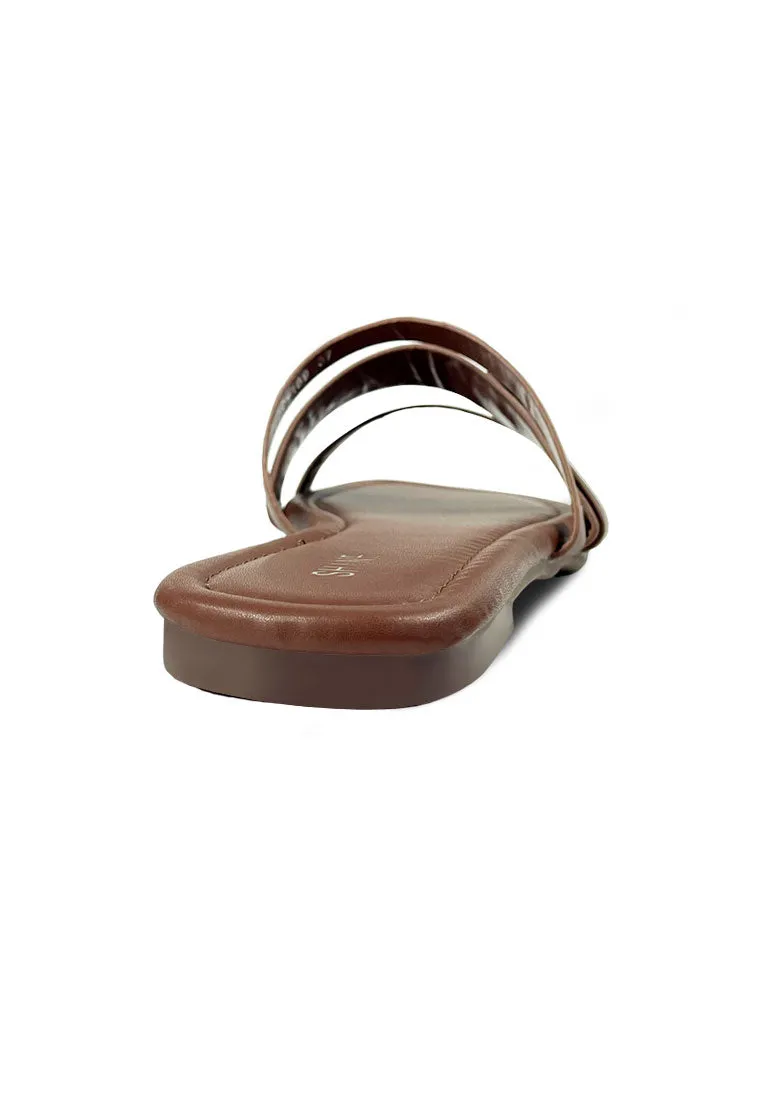 Strappy PU leather Padded Flat Sandals
