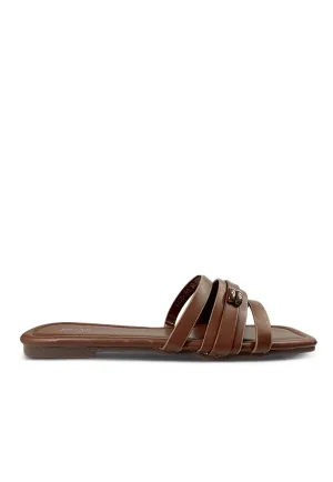 Strappy PU leather Padded Flat Sandals