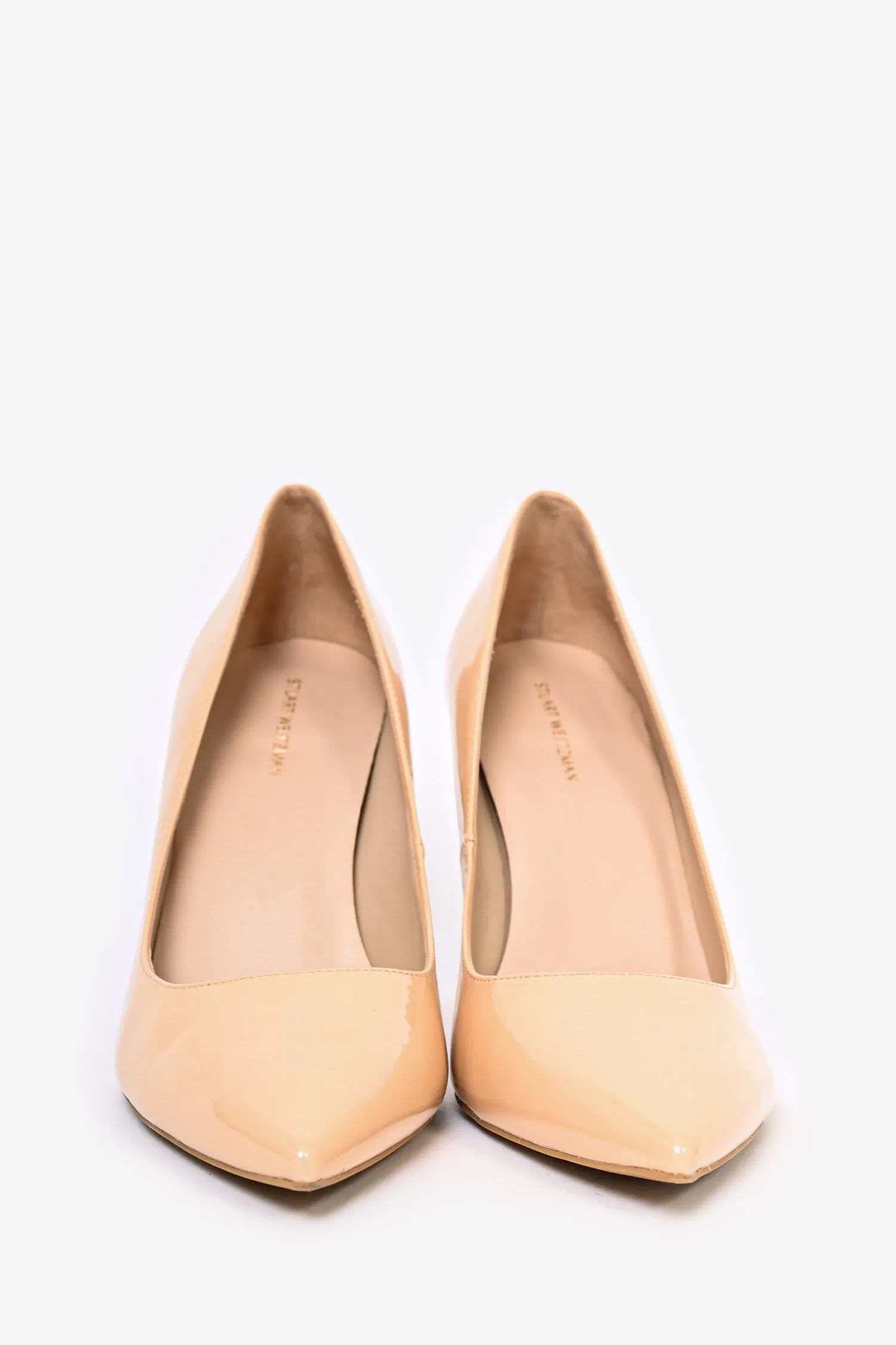 Stuart Weitzman Nude Patent Pointed Heels Size 10.5