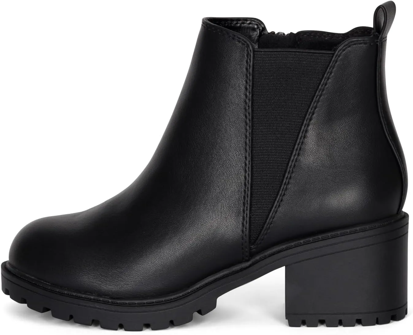 STYLISH S CIELO-K ~ Girls Lug Sole Block Heel Platform Chelsea Ankle Boots with Side Zipper