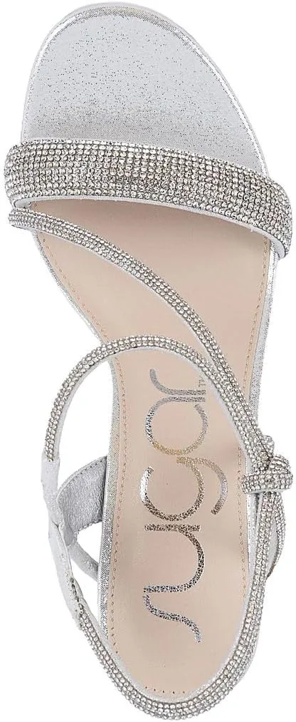 Sugar Women's Strappy Dress Sandals – Slip-On Block Heel Heels for Women, Open Toe Evening Party Shoes with Sparkly or Smooth Finish