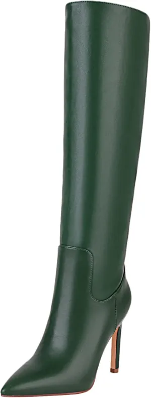 sun gurg Women's Knee High Boots Stiletto High Heels Sexy Zipper Knee Boots