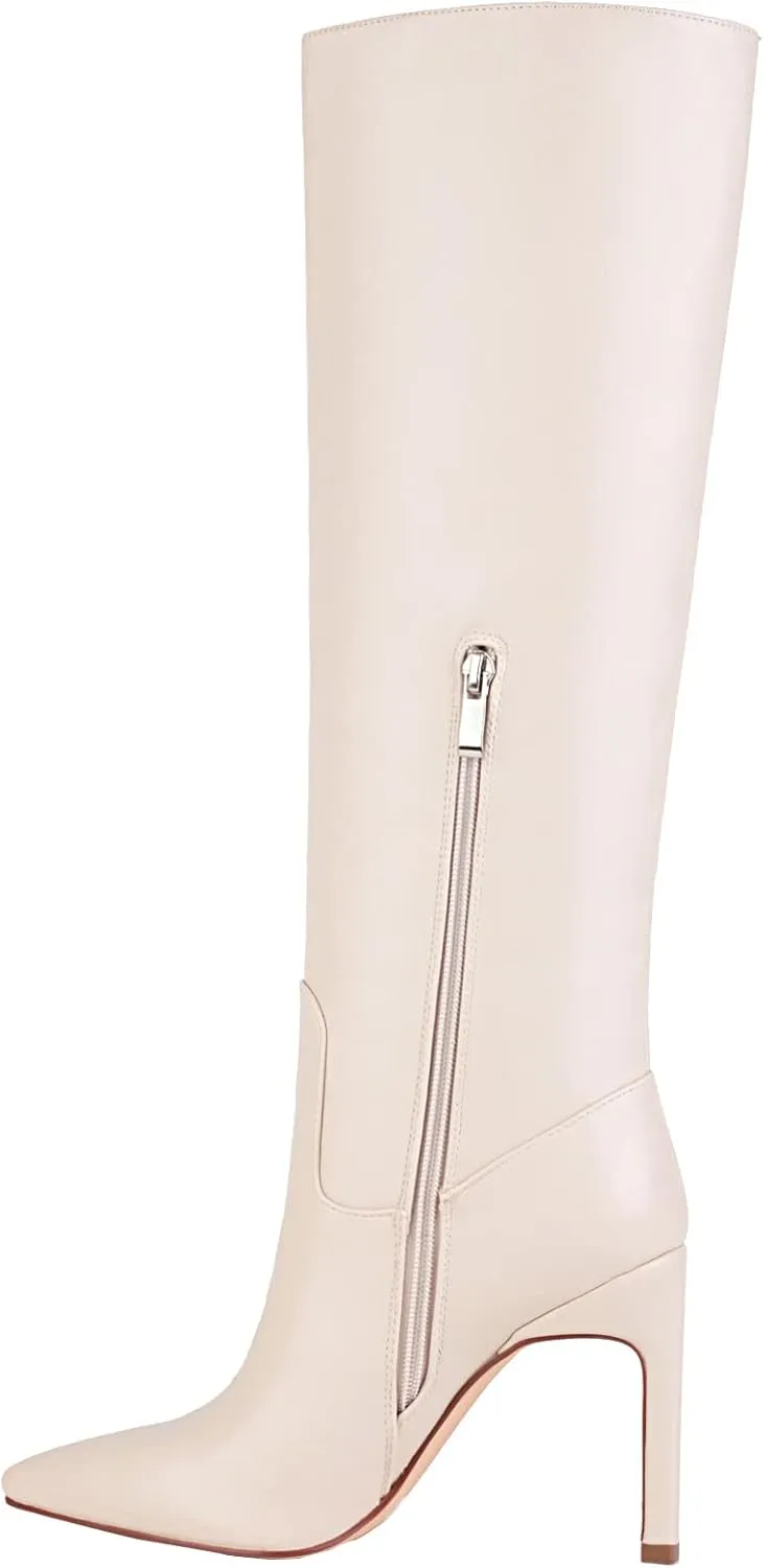 sun gurg Women's Knee High Boots Stiletto High Heels Sexy Zipper Knee Boots