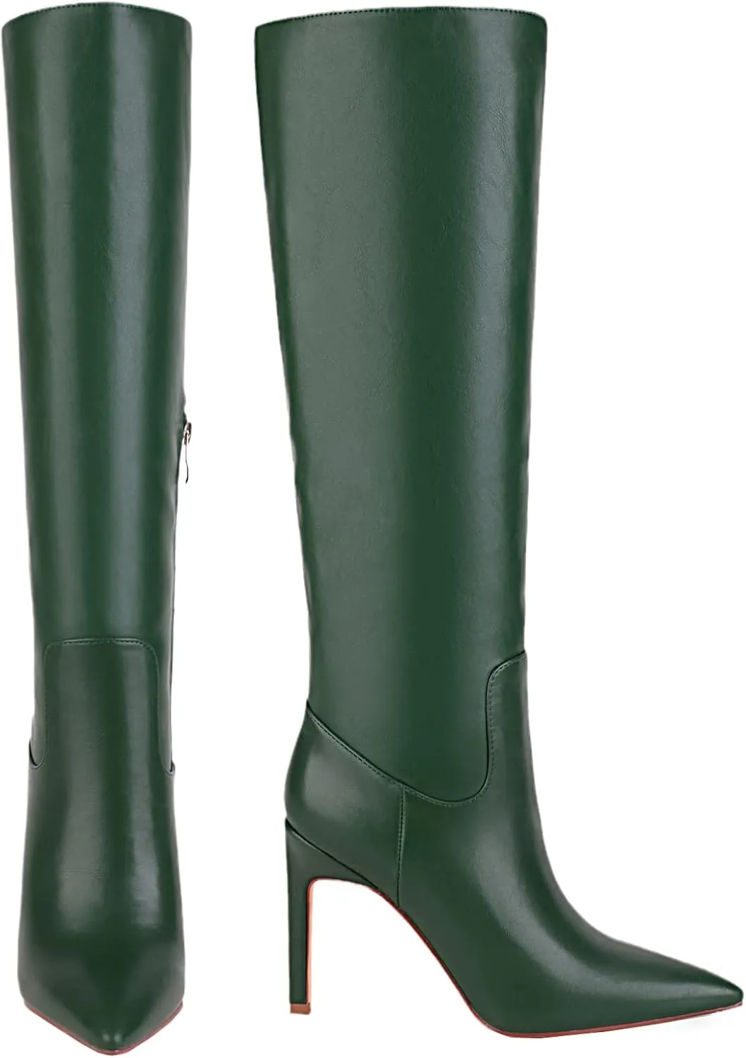 sun gurg Women's Knee High Boots Stiletto High Heels Sexy Zipper Knee Boots