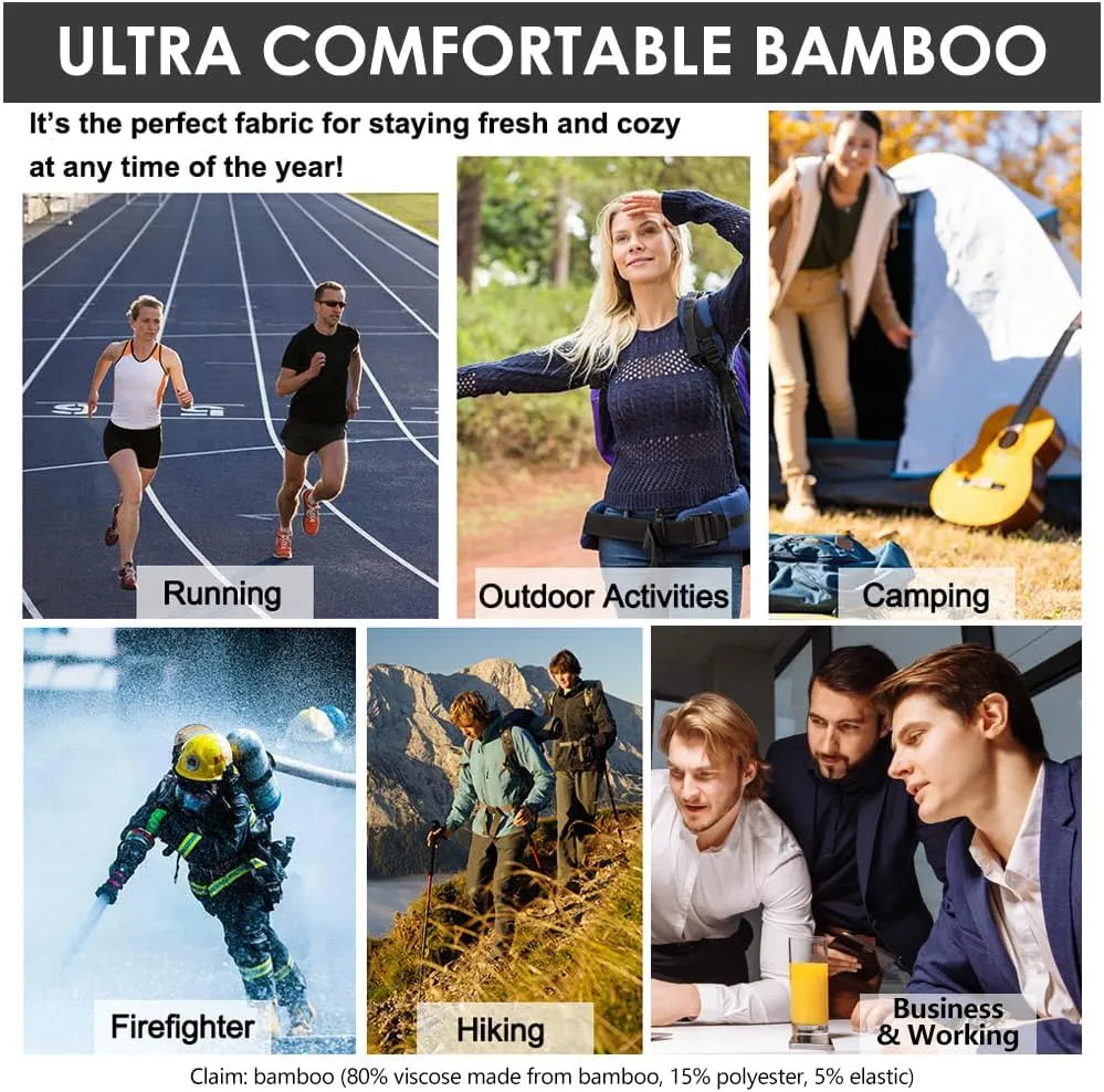 Sunew Viscose Bamboo Socks, Unisex Cushioned Comfortable Ankle Workout Hiking Golf Socks 6 Pairs