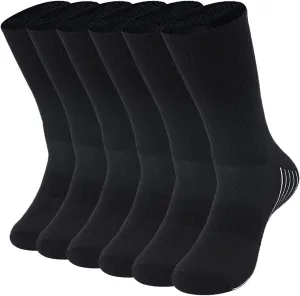 Sunew Viscose Bamboo Socks, Unisex Cushioned Comfortable Crew Workout Hiking Socks 6 Pairs