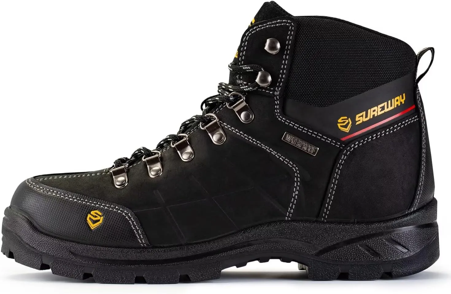SUREWAY 6" Waterproof Work Boot for Men, Extremely Comfortable Insole, Oil/Slip Resistant, Thicker Leather, Work Boots/Shoes for Men, EH Safety Industrial & Construction Work Boots