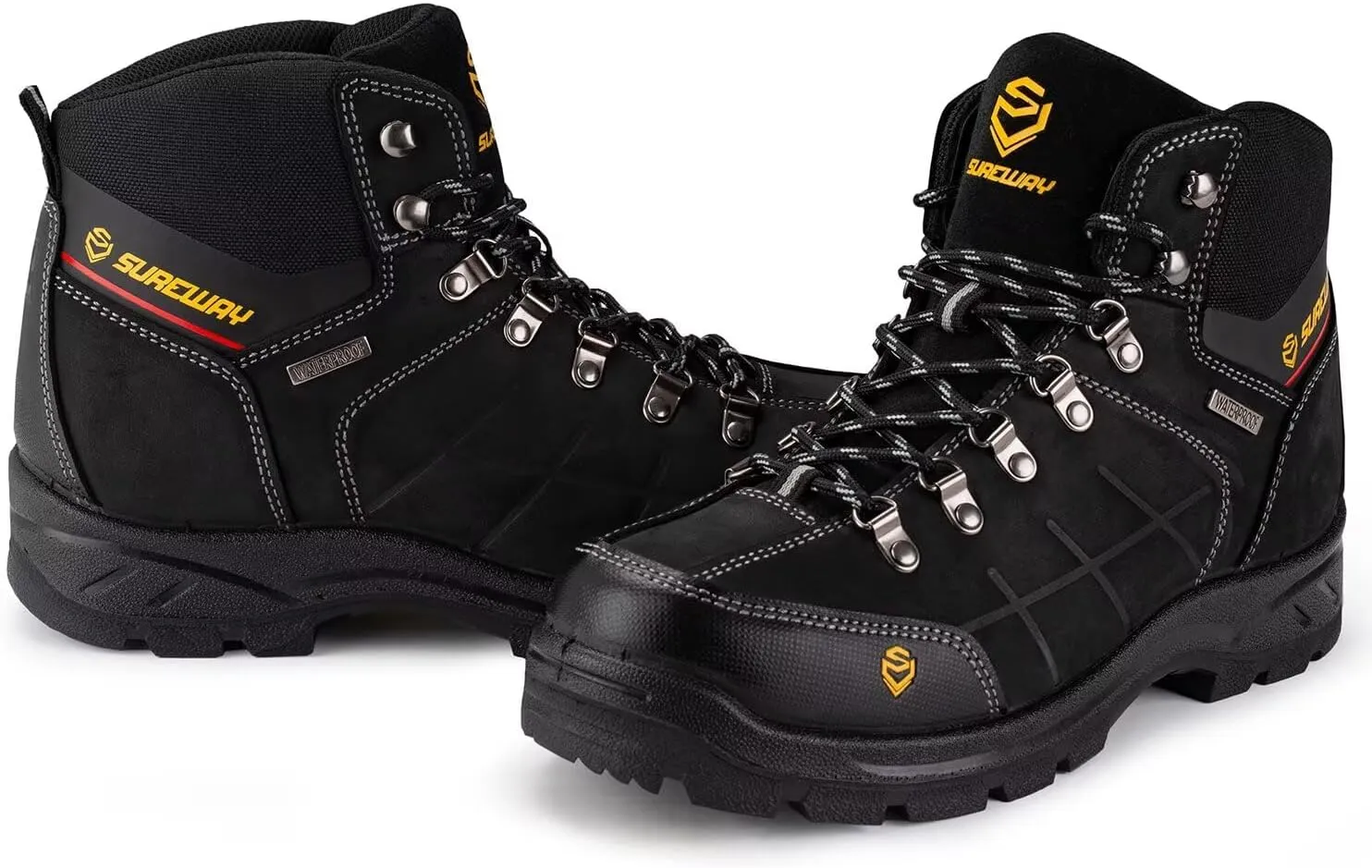 SUREWAY 6" Waterproof Work Boot for Men, Extremely Comfortable Insole, Oil/Slip Resistant, Thicker Leather, Work Boots/Shoes for Men, EH Safety Industrial & Construction Work Boots
