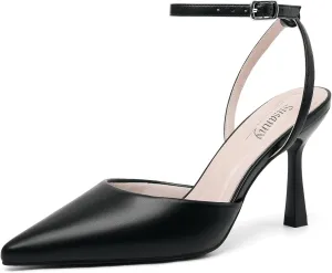 Susanny Heels for Women Stiletto Closed Pointed Toe Backless Dress Shoes High Heels Sexy Kitten Pumps Wedding Guest Party Dance Prom Dressy Comfort Shoes